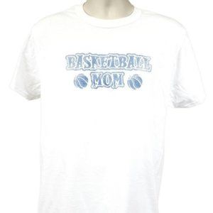 4 Basketball Mom Blue Puff Glitter Lettering Shirt Mother Sports Foul Hoops